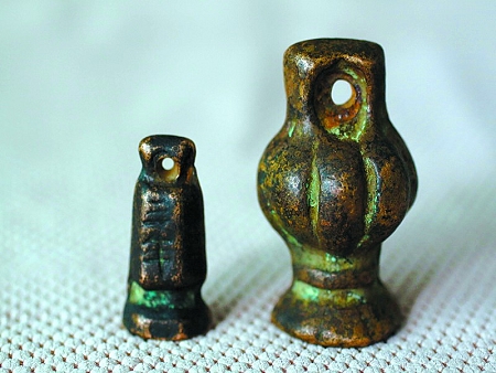 寧夏石嘴山發(fā)現(xiàn)元代銅權(quán)最大高5.5厘米(圖)