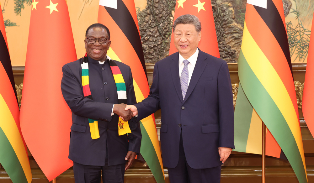 習(xí)近平會(huì)見津巴布韋總統(tǒng)姆南加古瓦